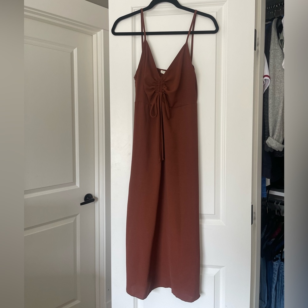 See You Monday Brown Midi/Slip dress